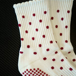 TCC Burgundy Polka Dots  | Pilates & Barre Grippy Socks