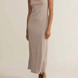 Waterfront Midi Dress Heather Taupe