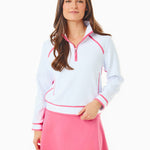Bainbridge Quarter Zip Super White/Guava