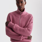 Tara Pointelle Half Zip Foxglove