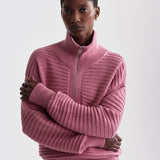 Tara Pointelle Half Zip Foxglove