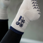 TCC Navy Wave, Surfboard, Palm, Sun | Pilates & Barre Grippy Socks