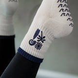 TCC Navy Wave, Surfboard, Palm, Sun | Pilates & Barre Grippy Socks