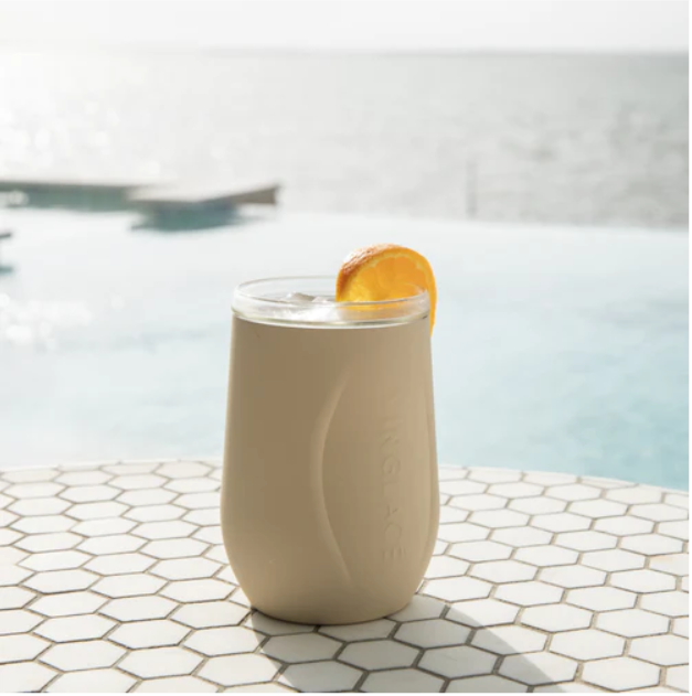 Sand Stemless Wine Glass