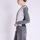 Gabriel Two-Tone Grey Cardigan Sweater