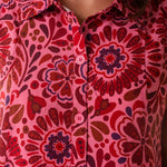 Pink and Red Printed Dress