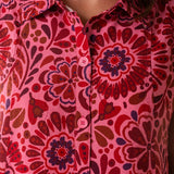 Pink and Red Printed Dress
