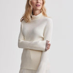 Ravena Rib Knit High-Neck Top Egret