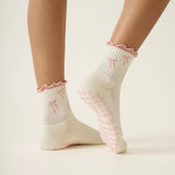 Bow Ruffle Grip Pilates Socks