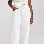 Brynn Drawstring Denim Trouser Pashmina Off White