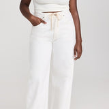 Brynn Drawstring Denim Trouser Pashmina Off White