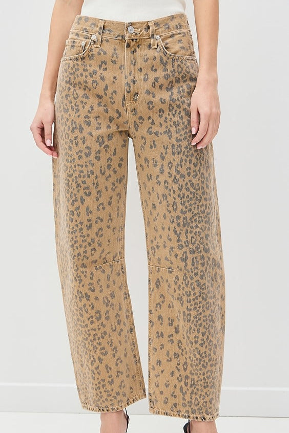 Miro Slight Barrel Jean in Natural Cheetah