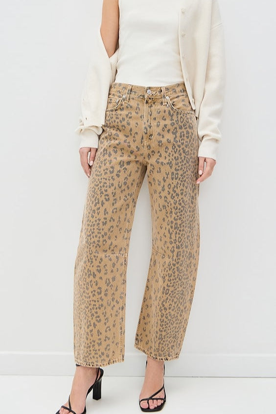 Miro Slight Barrel Jean in Natural Cheetah