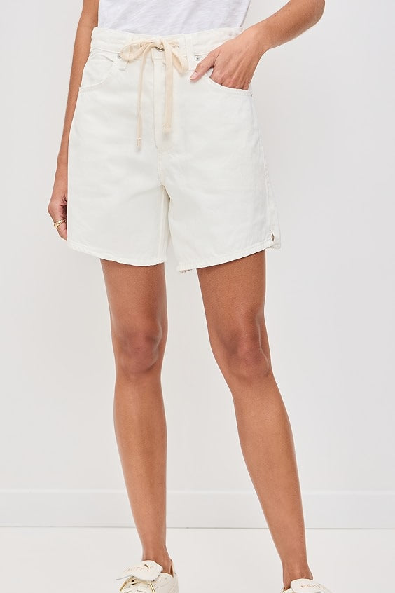 Brynn Drawstring Short Linen Vanilla