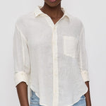 Kayla Shrunken Button Up Vanilla