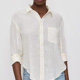 Kayla Shrunken Button Up Vanilla