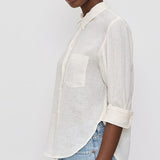 Kayla Shrunken Button Up Vanilla