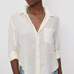 Kayla Shrunken Button Up Vanilla