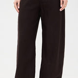 Brynn Drawstring Linen Trouser Chocolate Brown