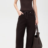 Brynn Drawstring Linen Trouser Chocolate Brown