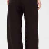 Brynn Drawstring Linen Trouser Chocolate Brown