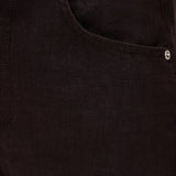 Brynn Drawstring Linen Trouser Chocolate Brown