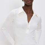 Long Sleeve 60's Polo Off White