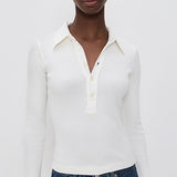 Long Sleeve 60's Polo Off White