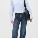 Ana Cropped Shirt Blue