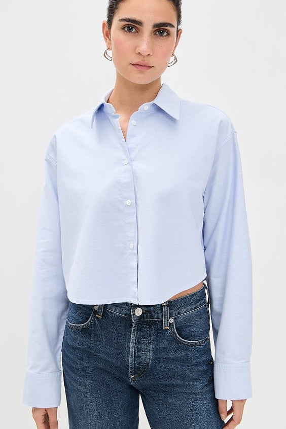 Ana Cropped Shirt Blue
