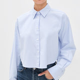 Ana Cropped Shirt Blue