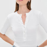 Nali Short Sleeve Henley White