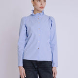 Clauthide Short Striped Shirt with Gathered Armholes