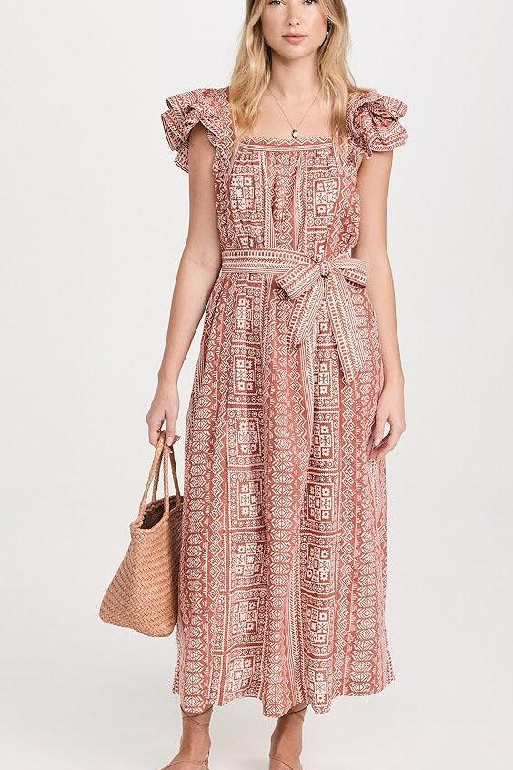 Ingrid Ankle Dress Tomar Print