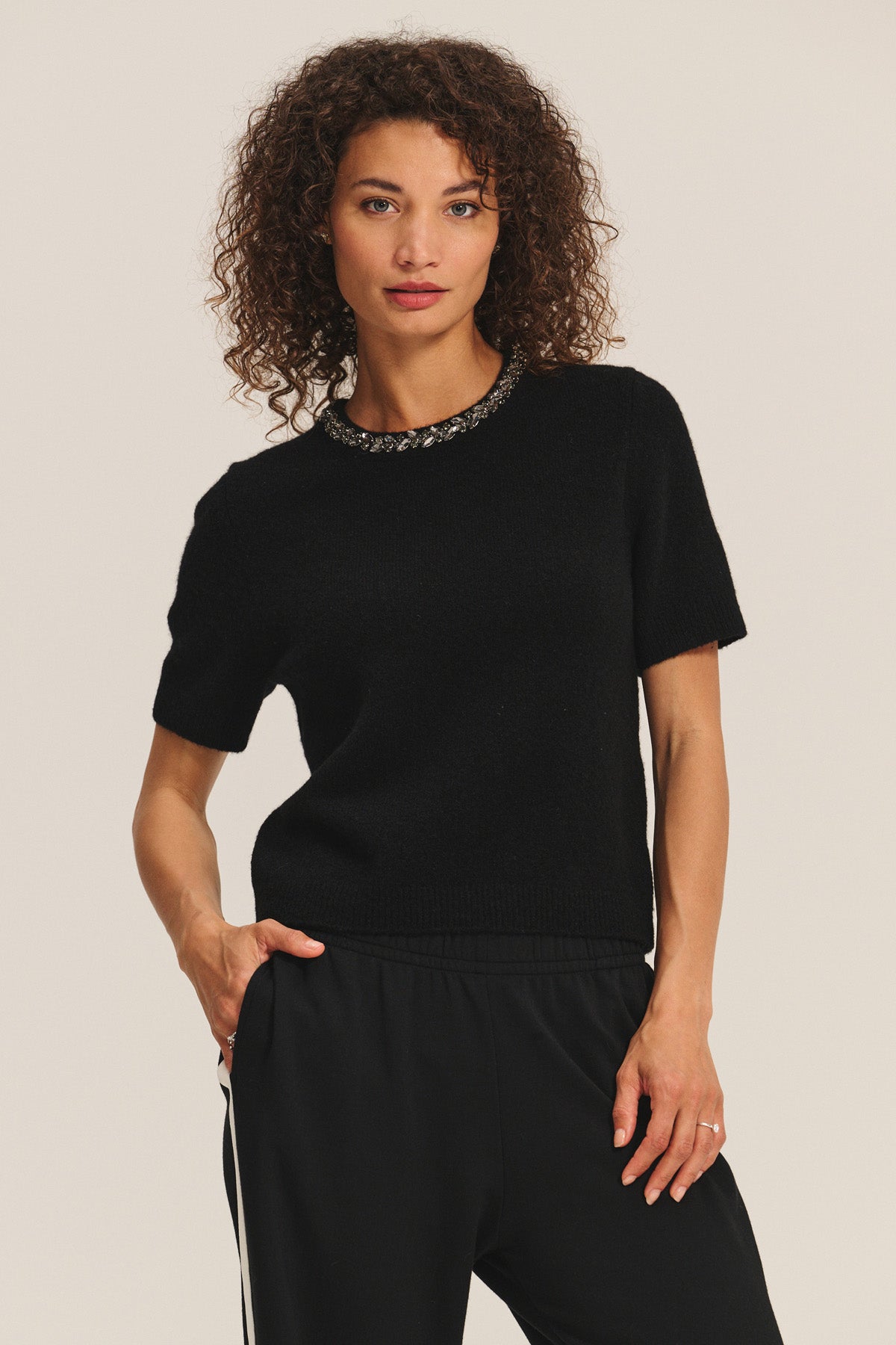 Briana Trim Crew Top