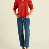 Jess Blouse Crimson Check