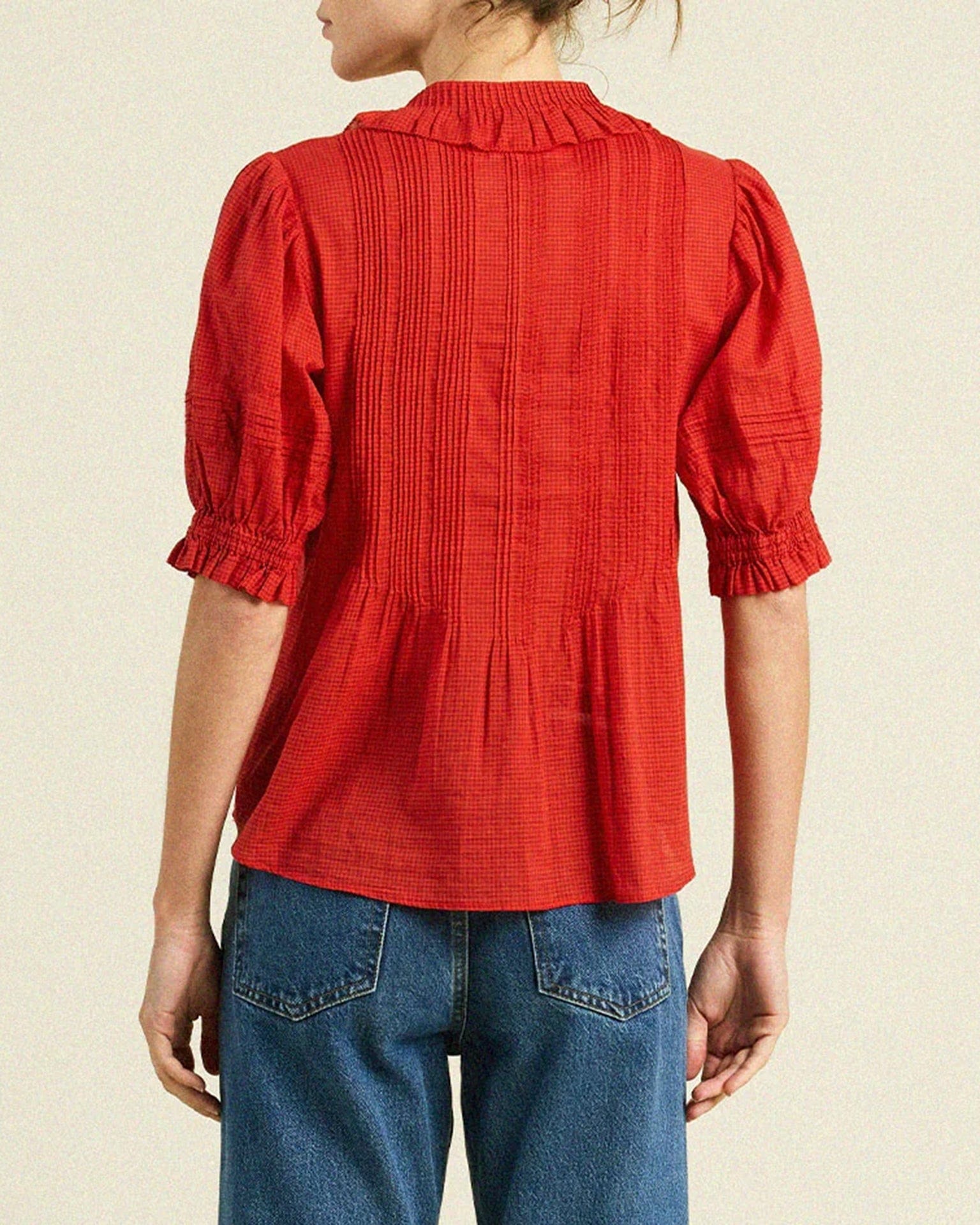 Jess Blouse Crimson Check