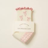 Bow Ruffle Grip Pilates Socks
