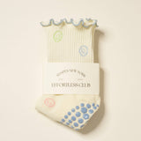 Smiley Face Ruffle Grip Pilates Socks