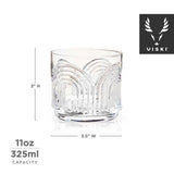 Viski Deco Beau Crystal Lowball Tumblers - Set of 4