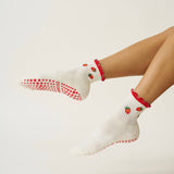 Strawberry Ruffle Grip Pilates Socks