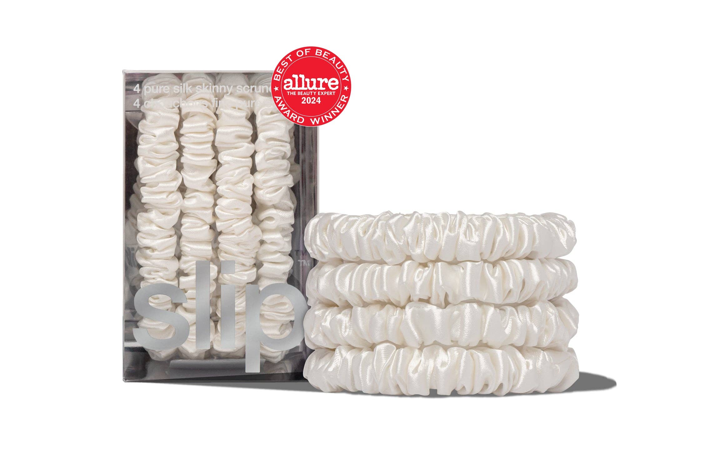 Back to School White Skinny Scrunchies