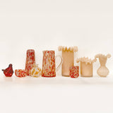 Red speckled tumbler glass D8 H9.5 cm