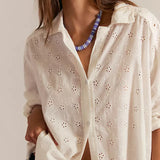 Mae Eyelet Shirt Ecru Wash