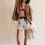 Perfect Prep Trouser Short Ivory and Black Combo
