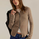 Brunch Girl Zip Up Dusted Cocoa