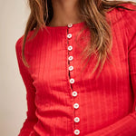 Tilly Long Sleeve Cardigan Crabapple Red