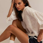 Mae Eyelet Shirt Ecru Wash