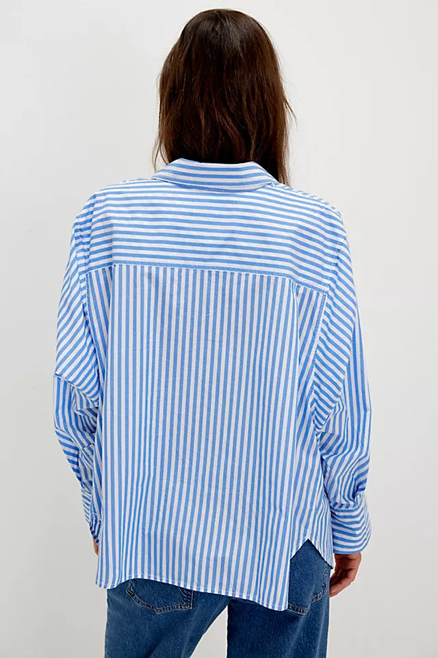 Sabine Tailored Stripe Shirt Oxford Stripe Blue