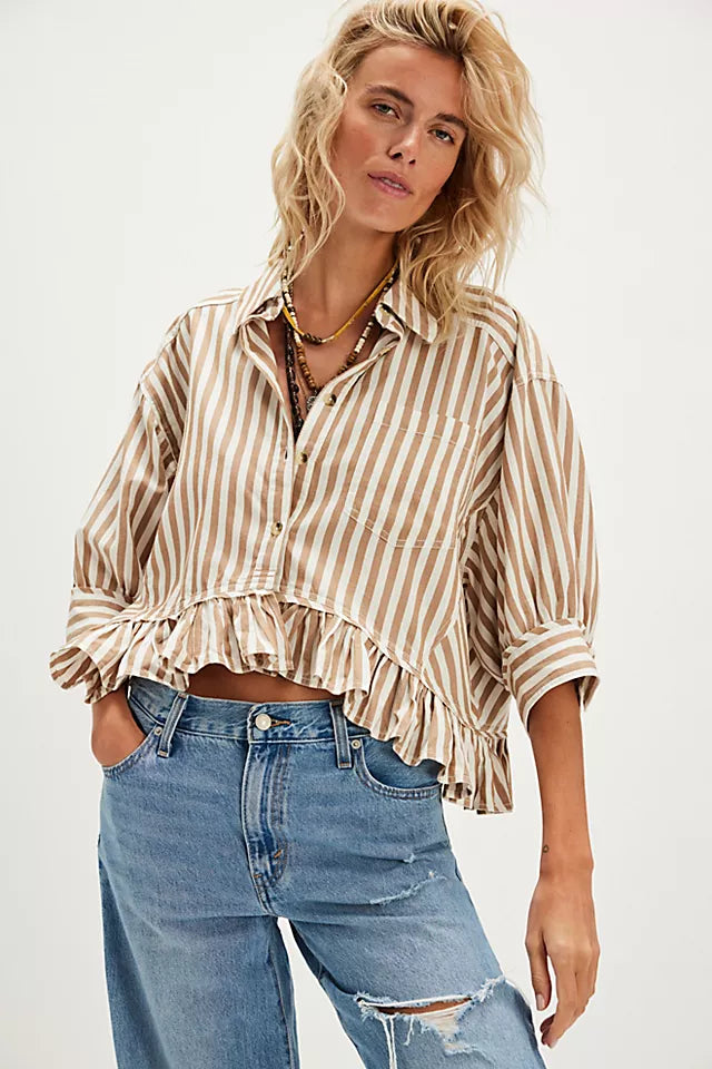 Bailey Stripe Shirt Neutral Combo